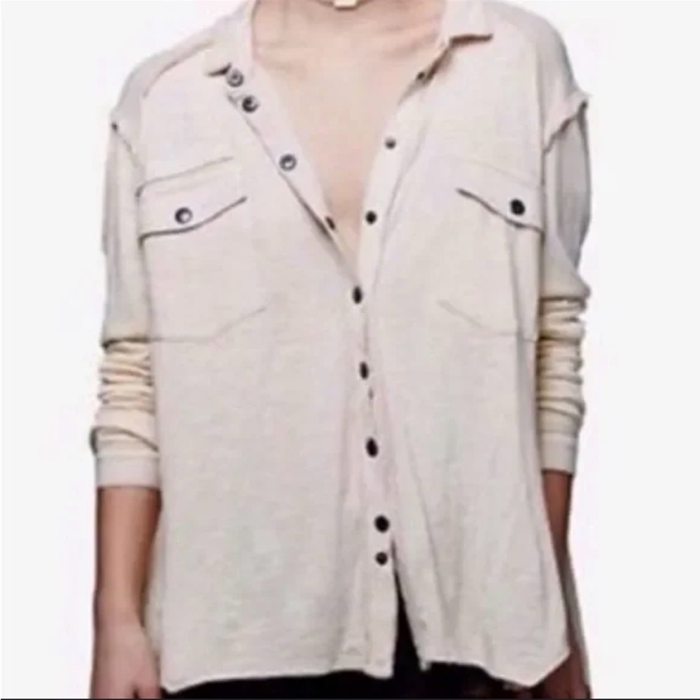 We the Free Cream Button-Up Top